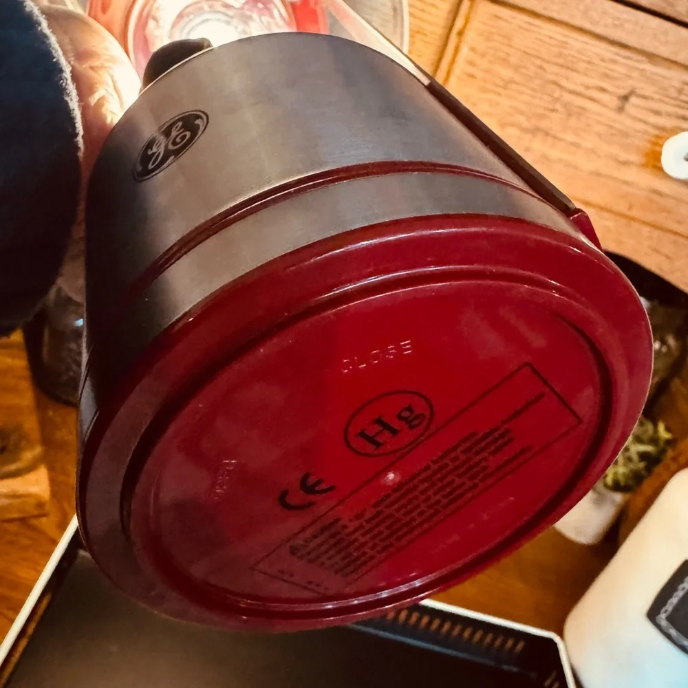 GE Recreation & Emergency Red and Silver Stainless Fluorescent Battery Lantern